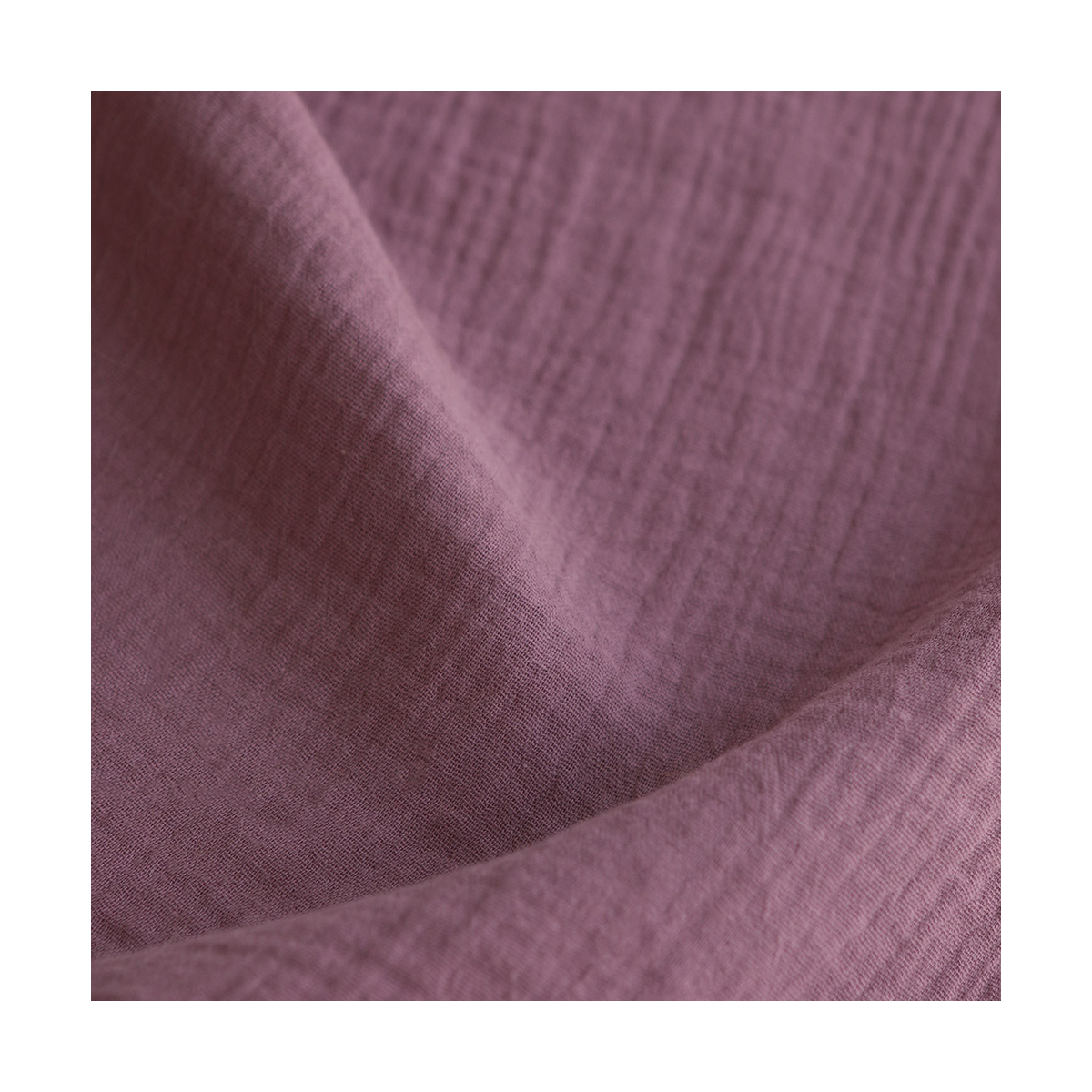 Double gaze de coton BIO unie bois de rose