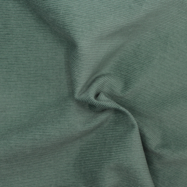 Velours milleraies coton organique coloris vert sauge  - 1