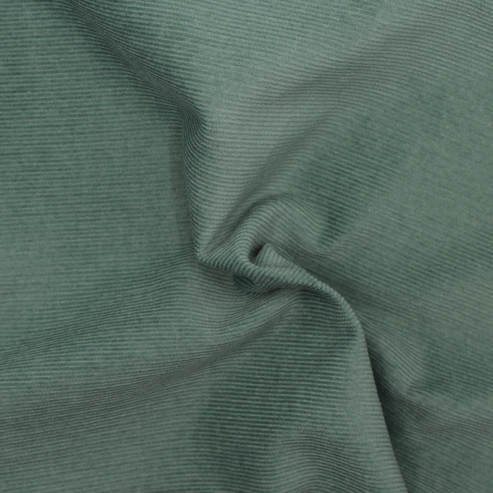 Velours milleraies coton organique coloris vert sauge  - 1
