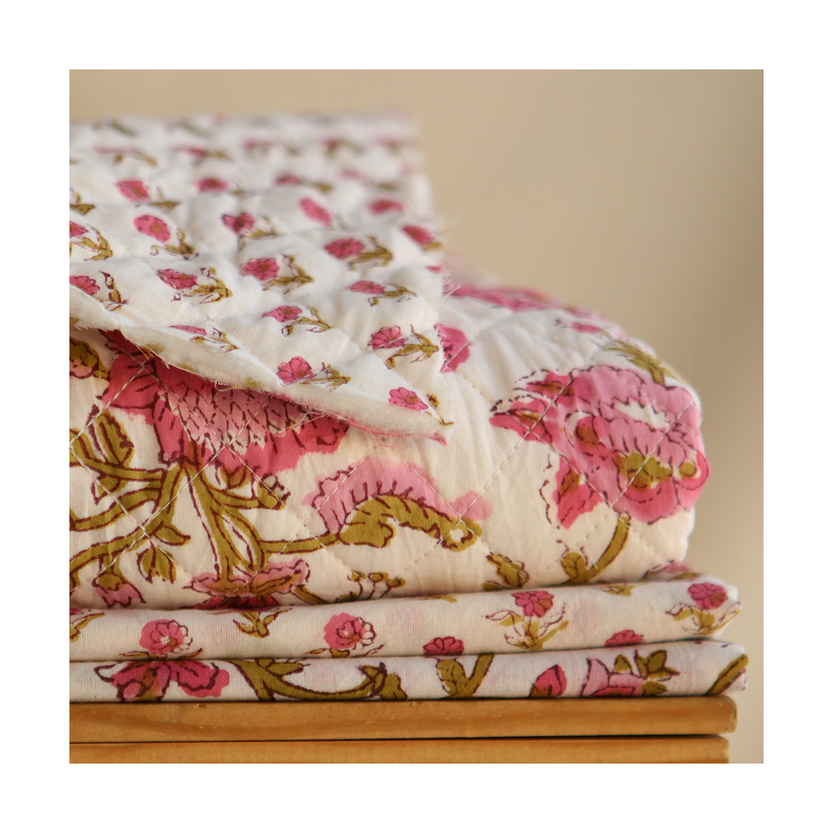 Arya B - Tissu indien coton imprimé main Hand Block Artisanal