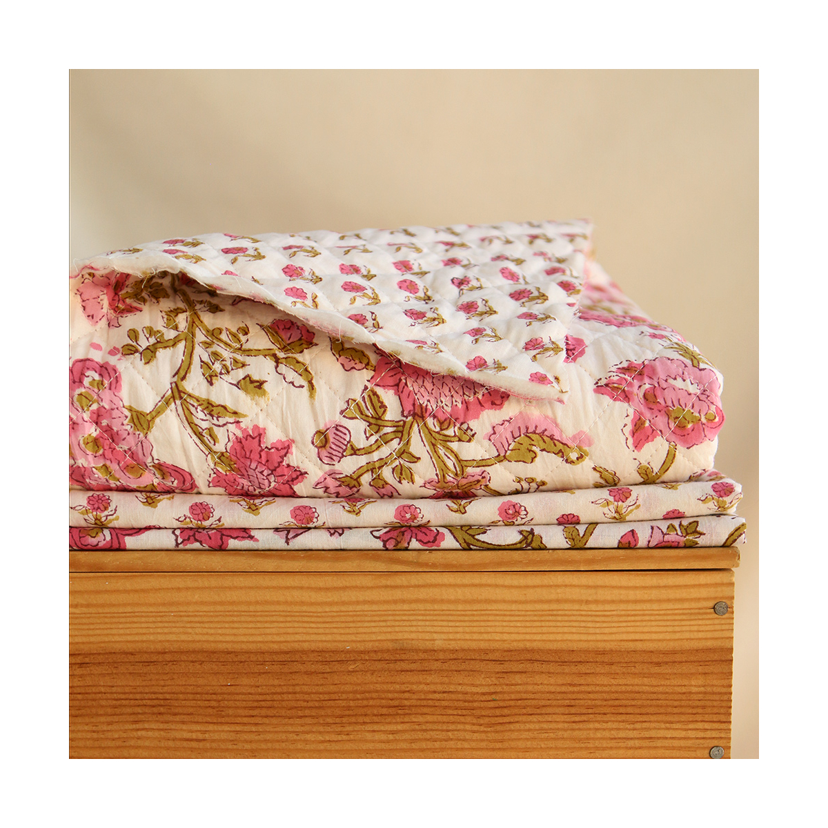 Arya B - Tissu indien coton imprimé main Hand Block Artisanal