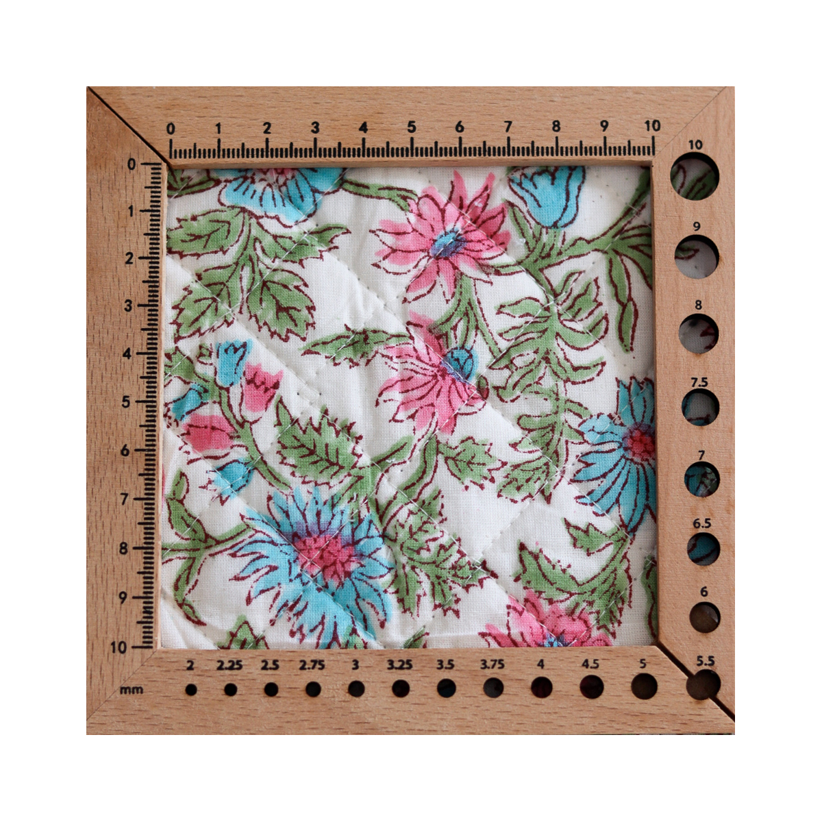 Sanjay - Tissu indien matelassé double face coton hand block largeur 100cm