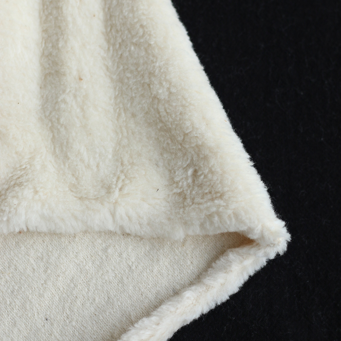 Gaby - Fausse fourrure / Moumoute / Sherpa 100% coton BIO non blanchi écru poils ras