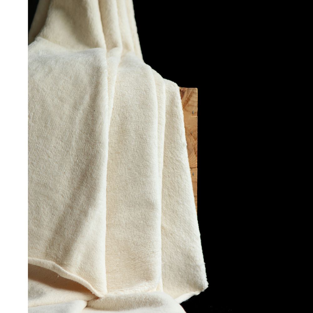 Gaby - Fausse fourrure / Moumoute / Sherpa 100% coton BIO non blanchi écru poils ras