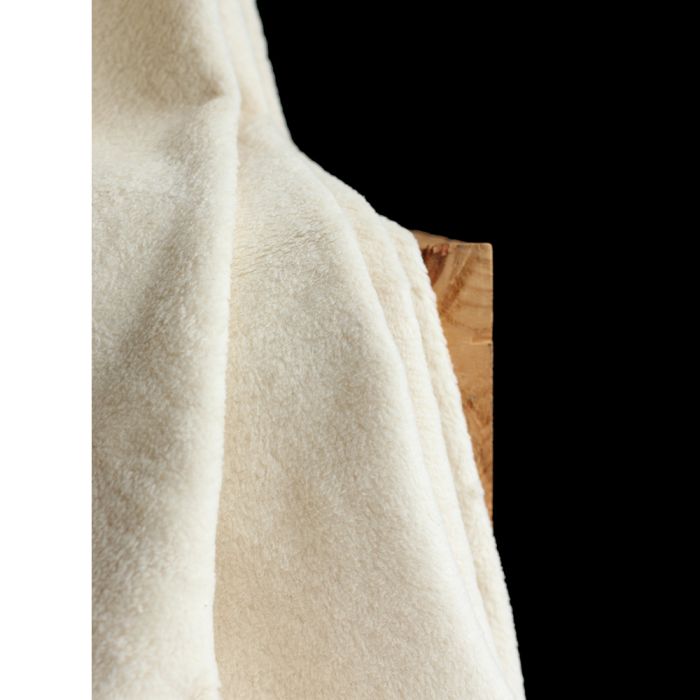 Gaby - Fausse fourrure / Moumoute / Sherpa 100% coton BIO non blanchi écru poils ras