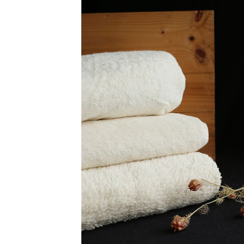Gaby - Fausse fourrure / Moumoute / Sherpa 100% coton BIO non blanchi écru poils ras