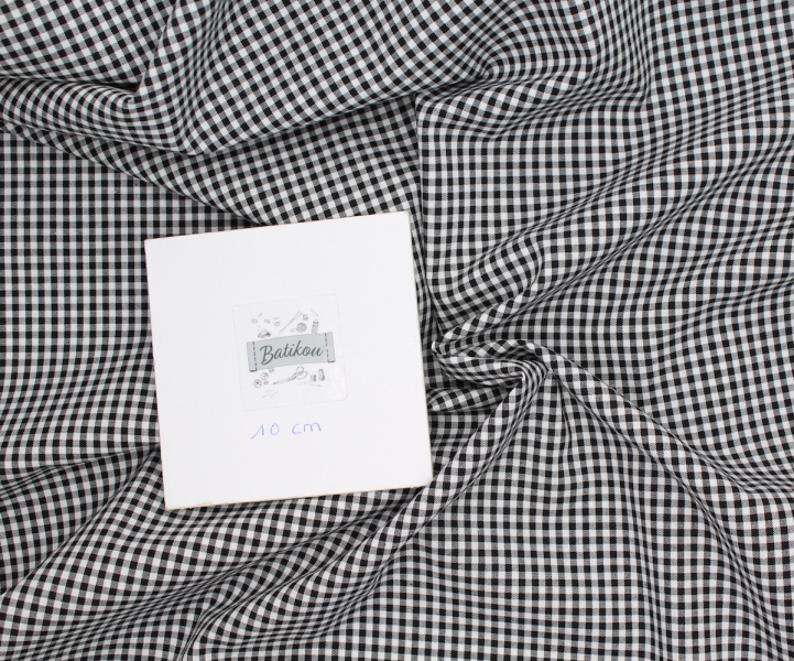 Coton vichy carreaux 2.7mm noir 2