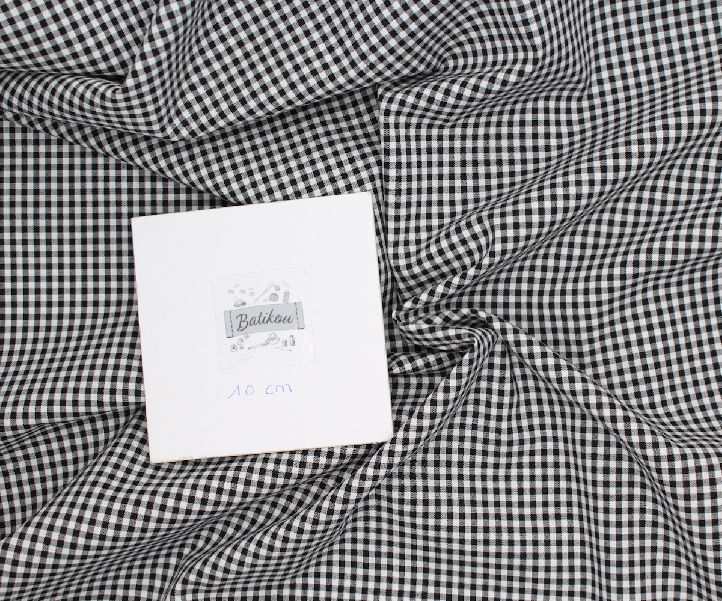 Coton vichy carreaux 2.7mm noir
