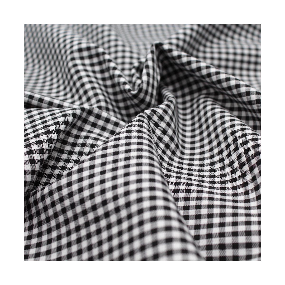Coton vichy carreaux 2.7mm noir