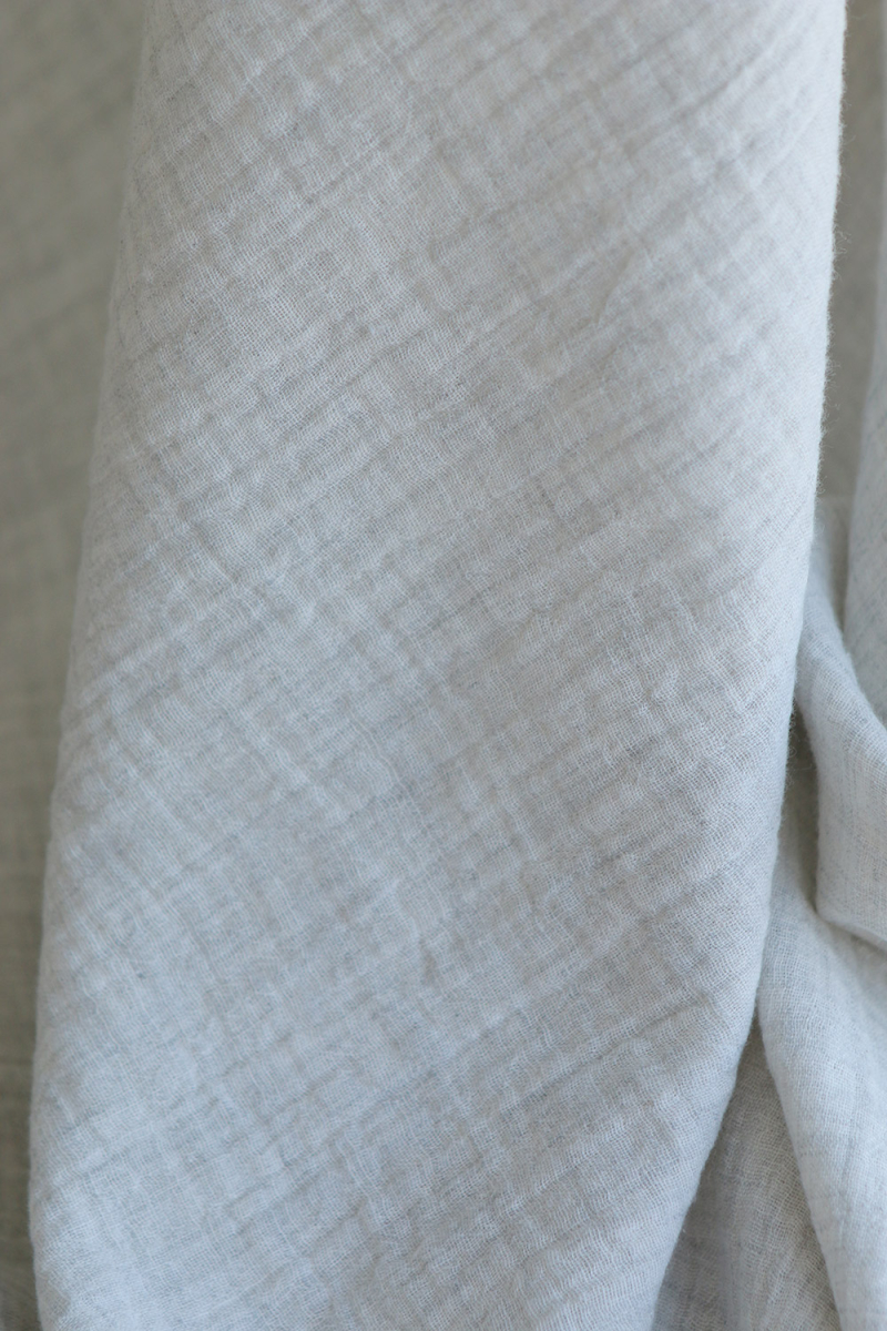 Double gaze de coton BIO chiné coloris craie