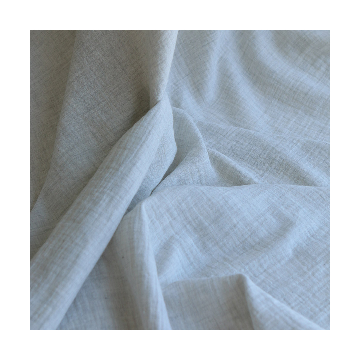 Double gaze de coton BIO chiné coloris craie