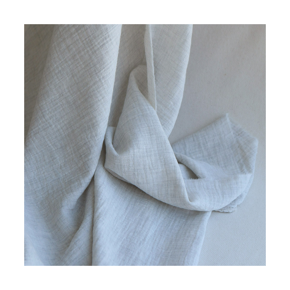Double gaze de coton BIO chiné coloris craie