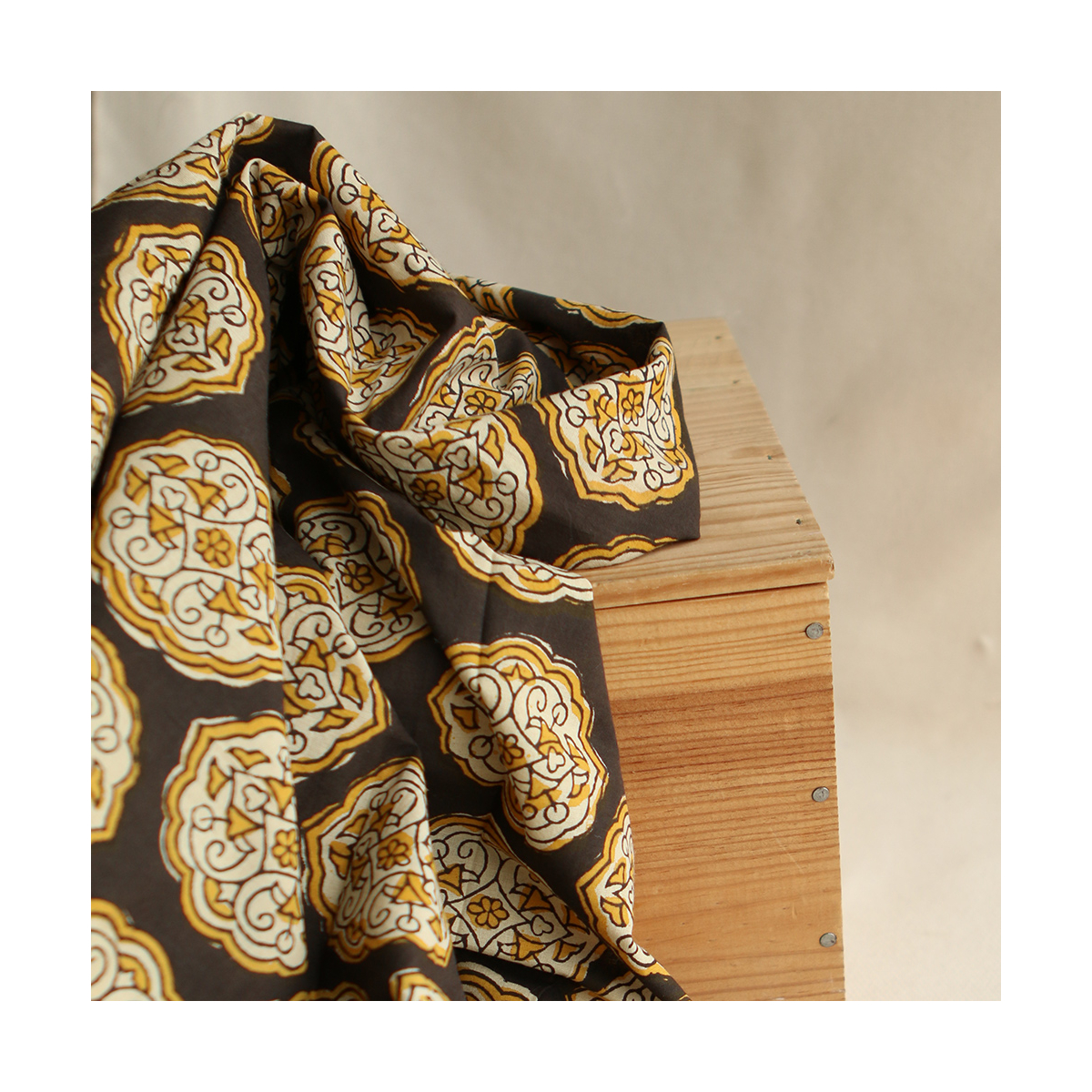 Rani - Tissu indien coton hand block traditionnel