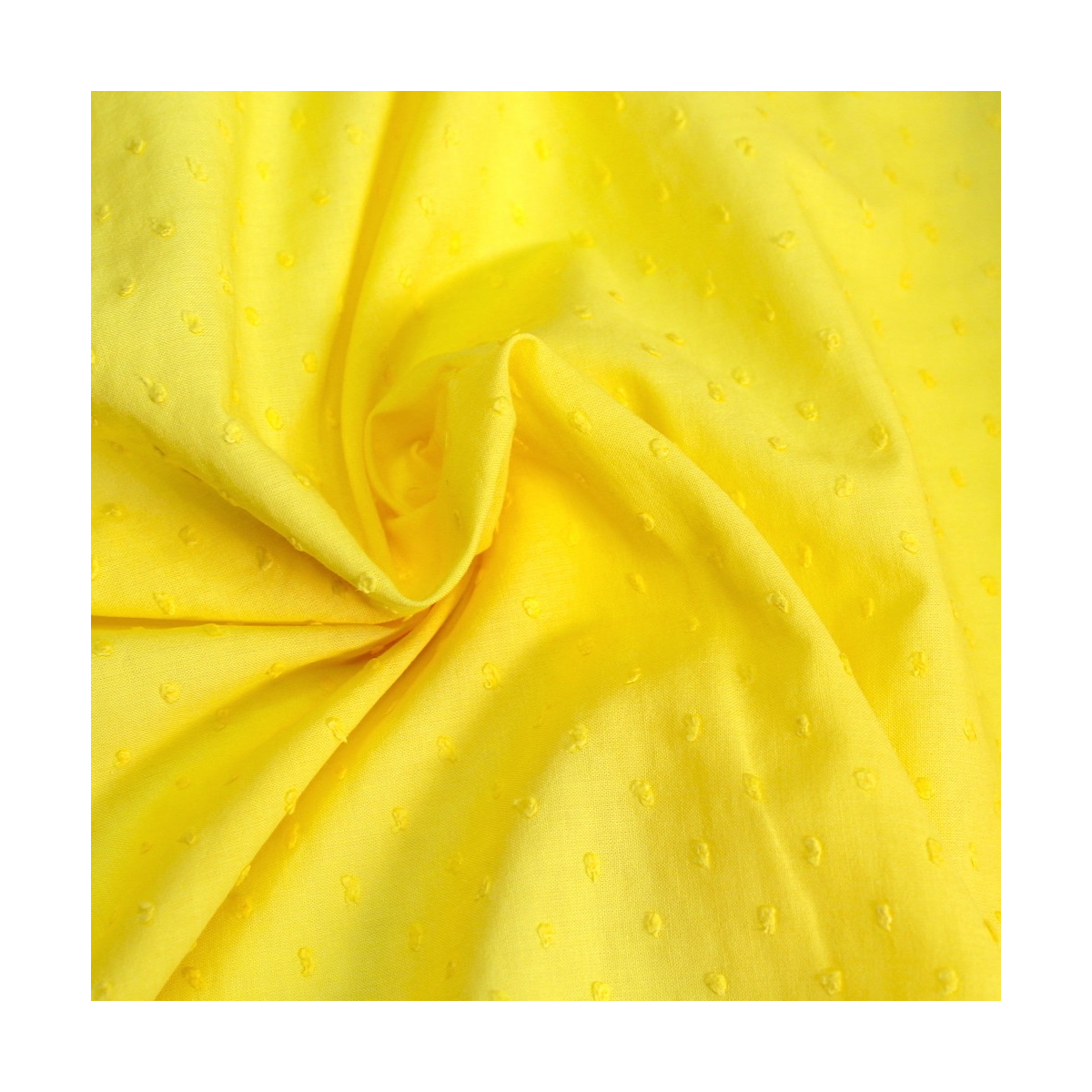 Plumetis de coton coloris Jaune mimosa