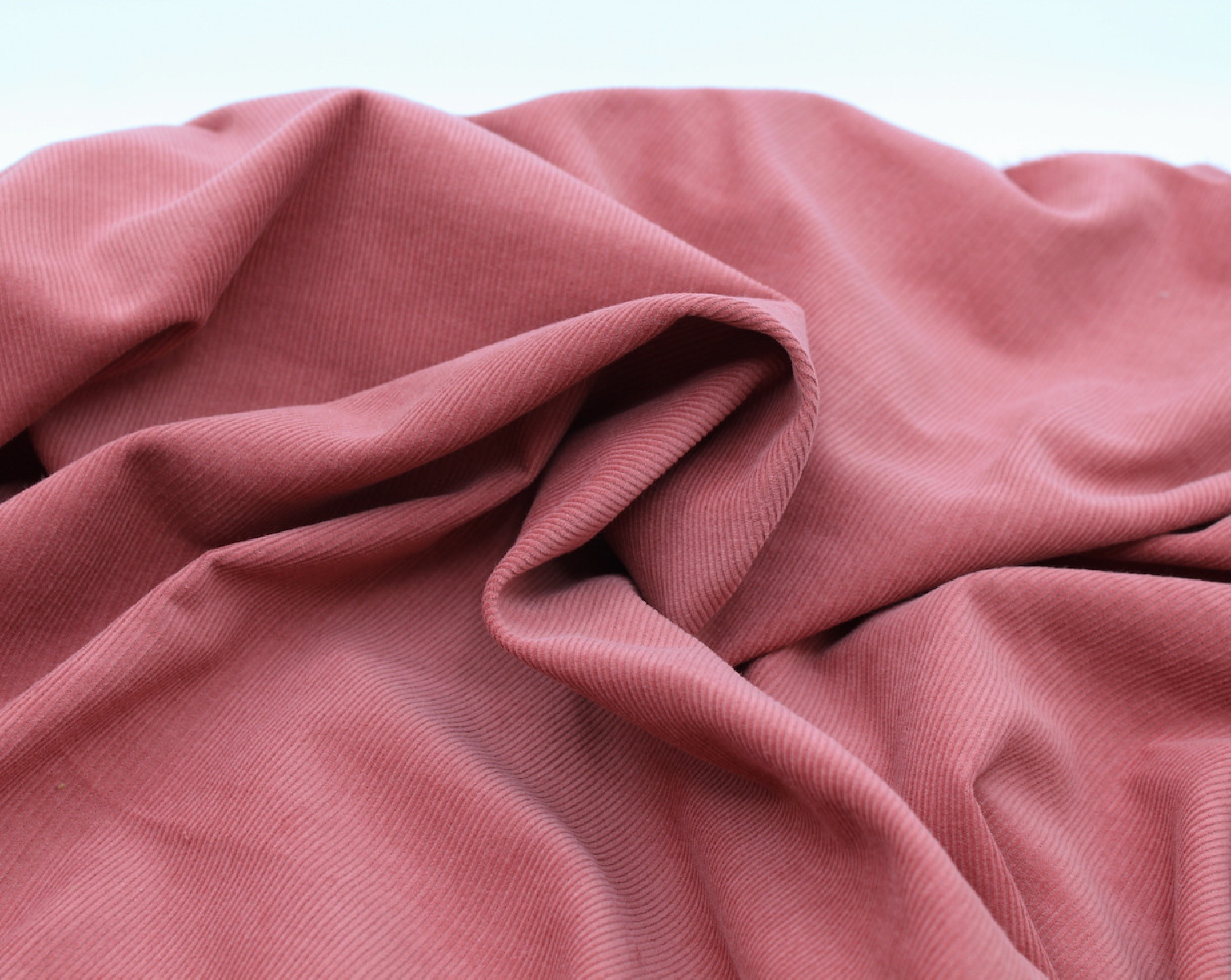 Velours milleraies coton organique coloris argile rose  - 2