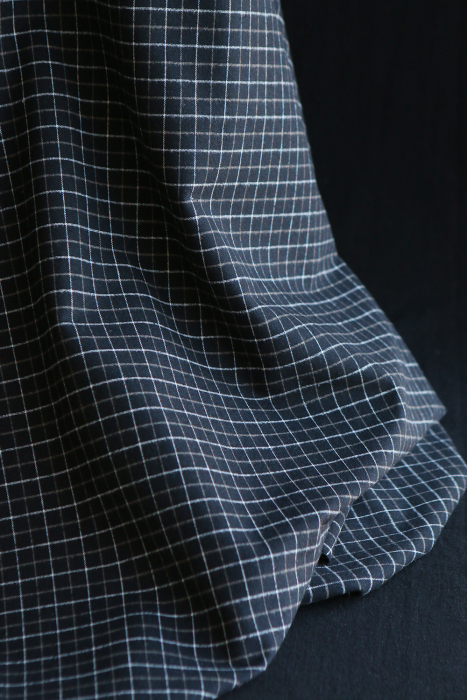Oscar - Coton gratté organique / flanelle carreaux tartan anthracite et taupe