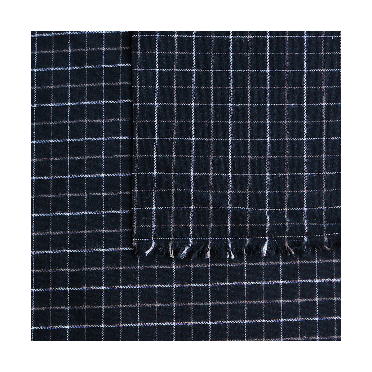 Oscar - Coton gratté organique / flanelle carreaux tartan anthracite et taupe