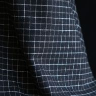 Oscar - Coton gratté organique / flanelle carreaux tartan anthracite et taupe