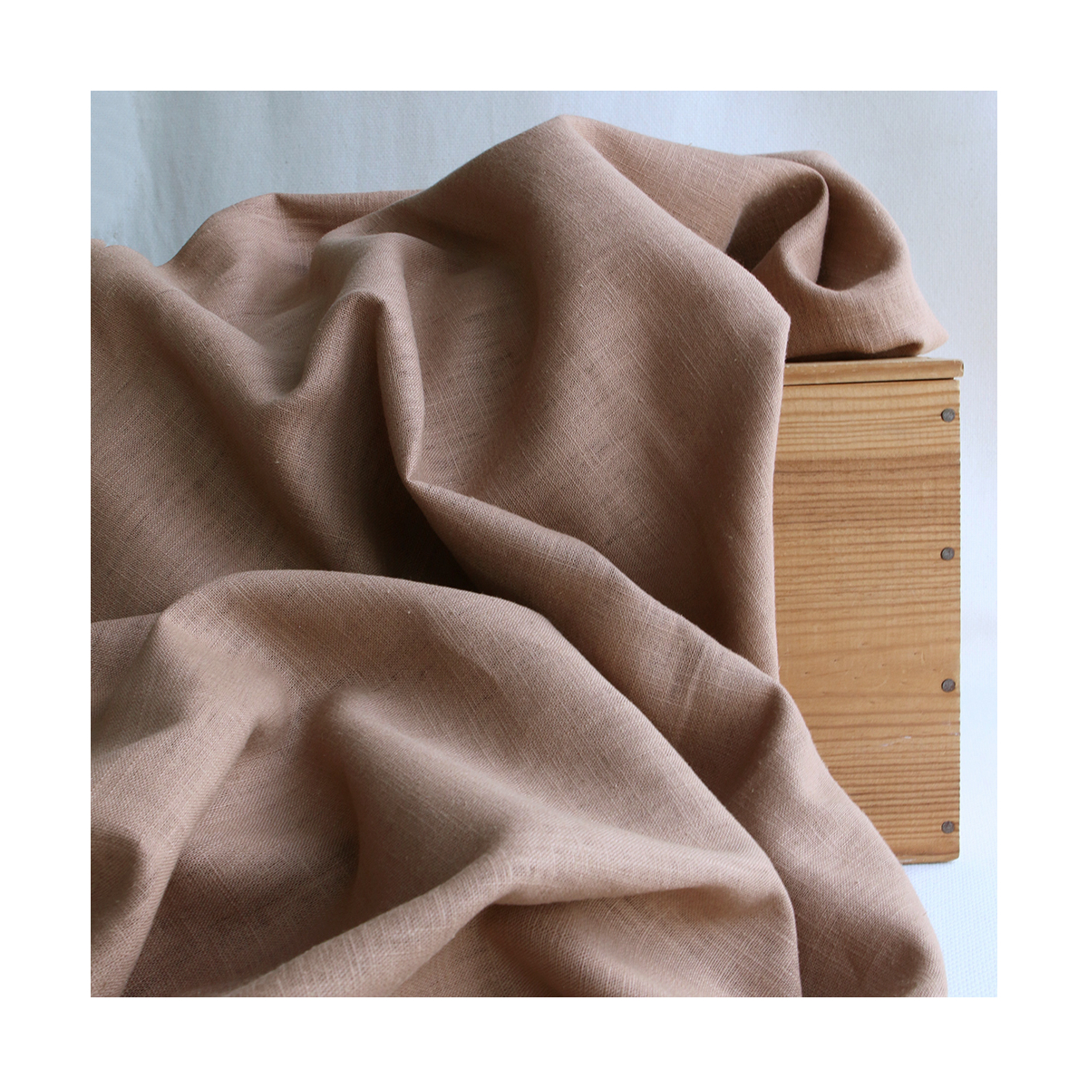 Tissu lin lavé belle qualité pour coudre rideaux coussin jupe cappuccino