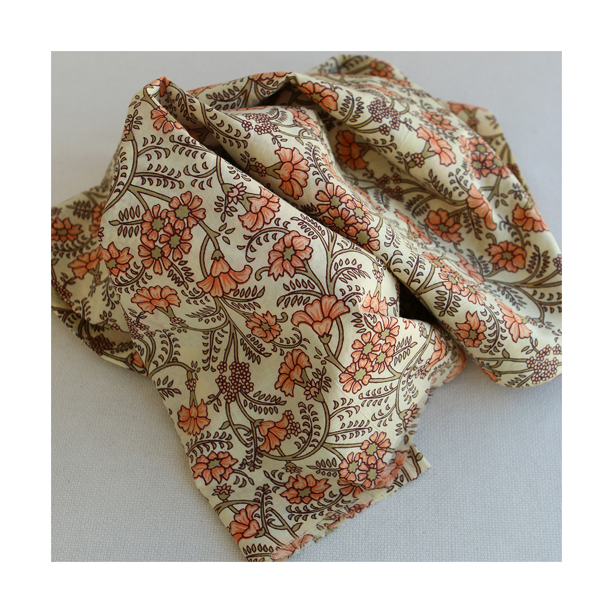 Au mètre - Tissu indien coton hand block traditionnel