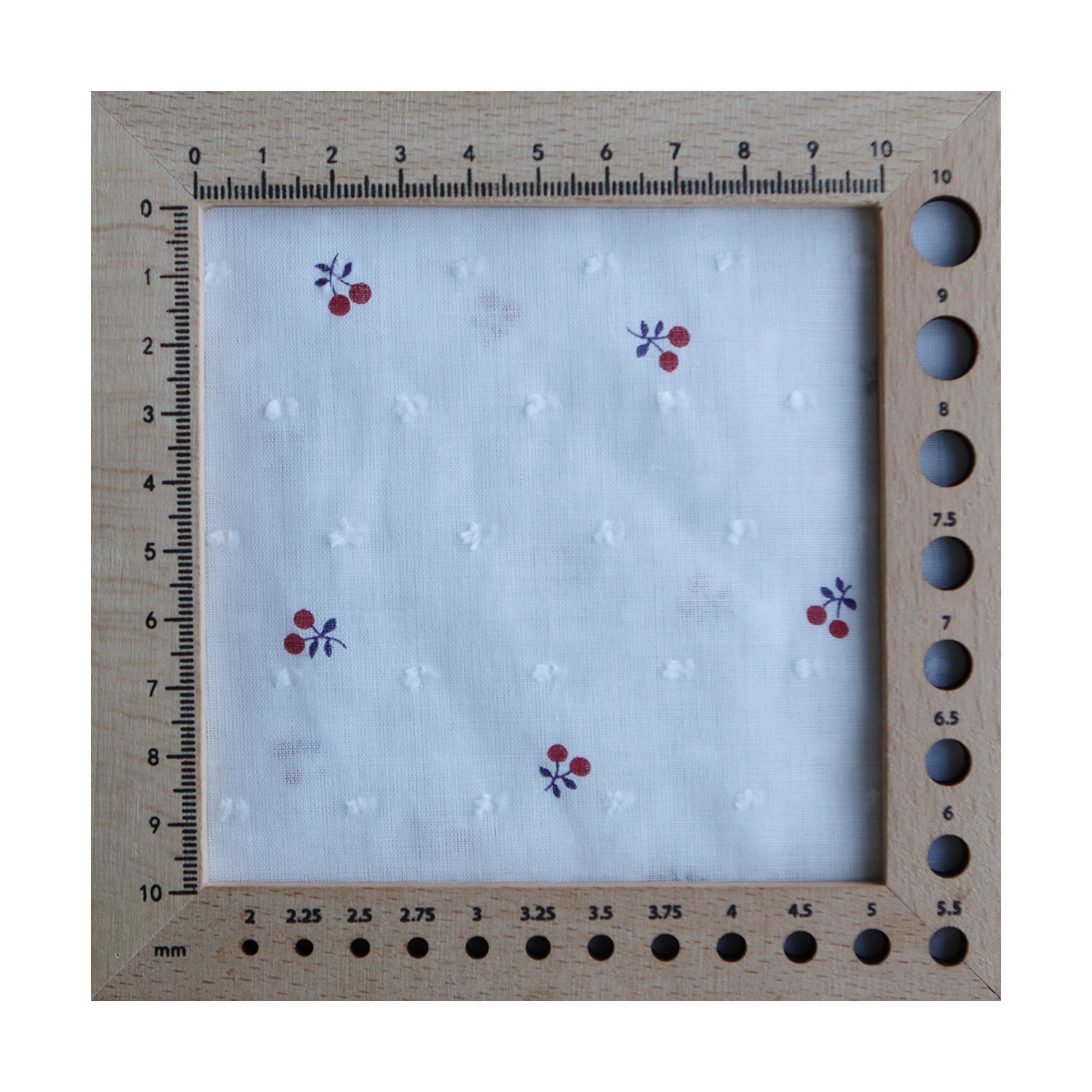 Cereza - Plumetis de coton BIO motifs imprimés cerises noir et rouge