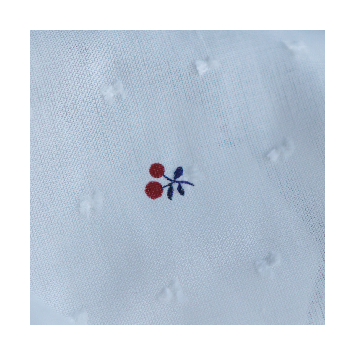 Cereza - Plumetis de coton BIO motifs imprimés cerises noir et rouge