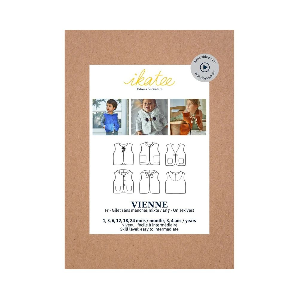 Vienne bébé - Pochette patron Ikatee 1 mois au 4ans
