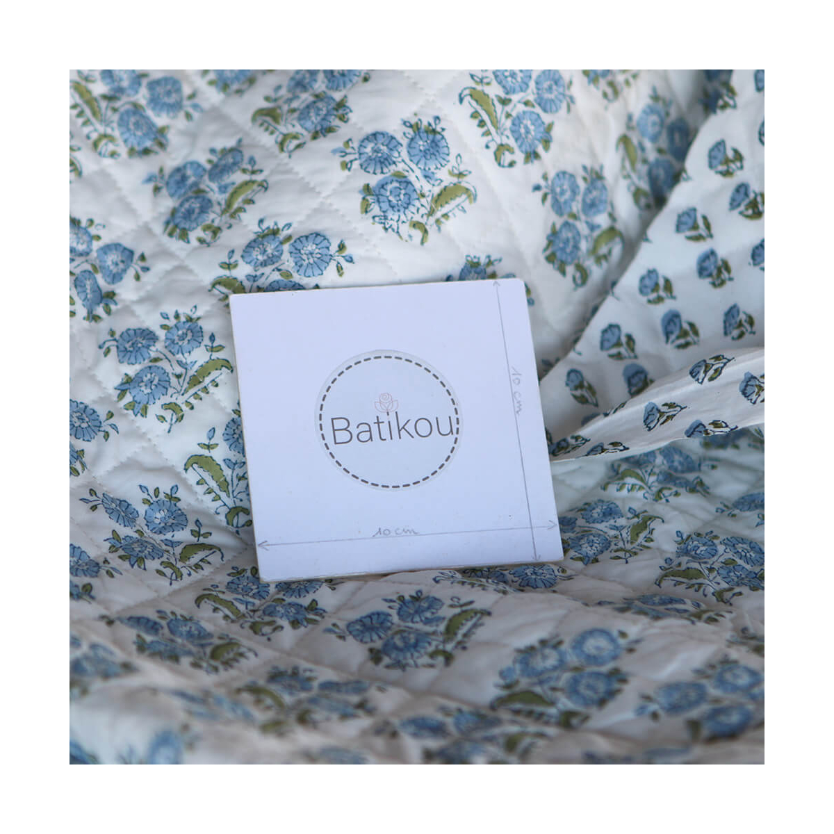 Anika - Tissu indien matelassé double face coton hand block largeur 100cm