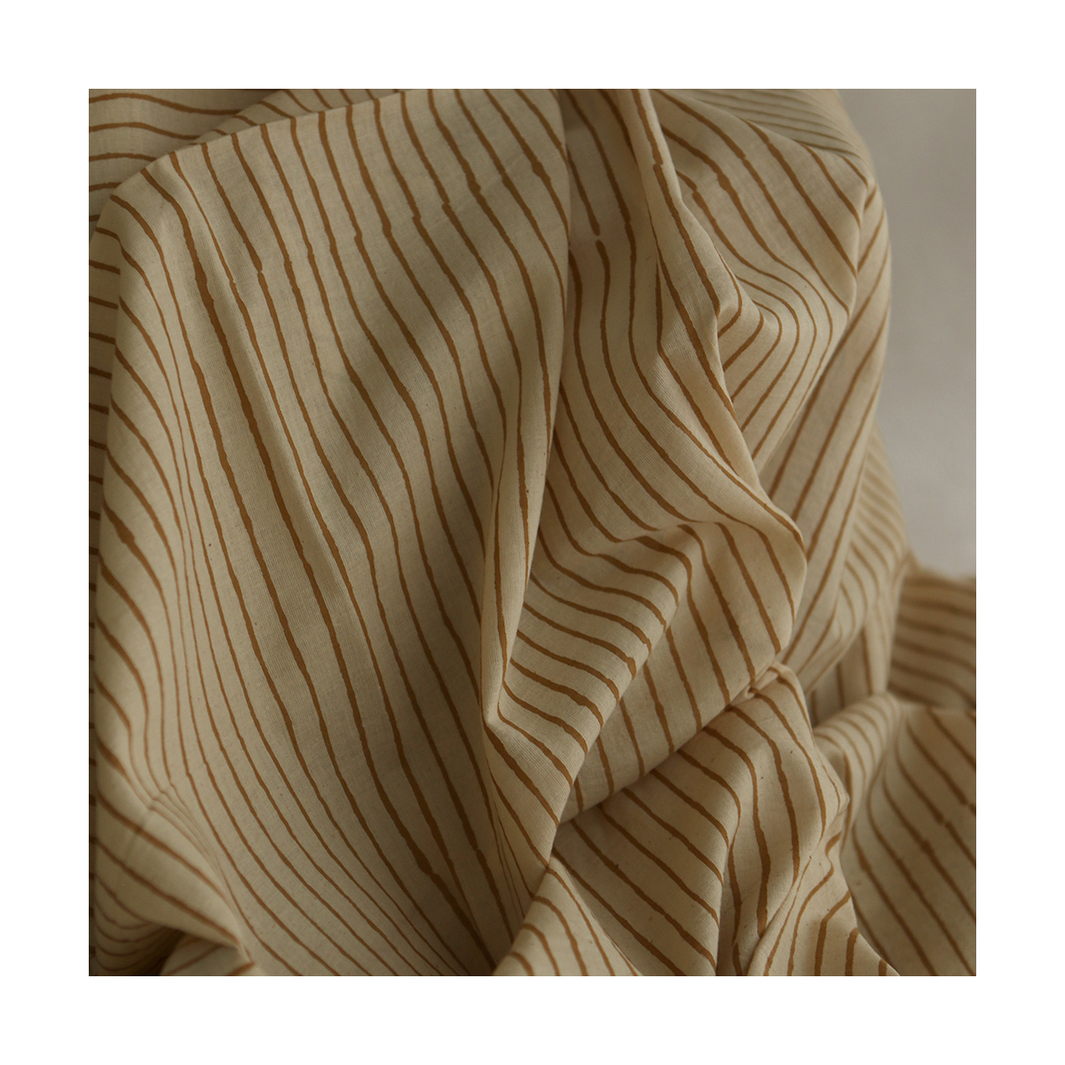 Tissu indien coton hand block traditionnel rayures