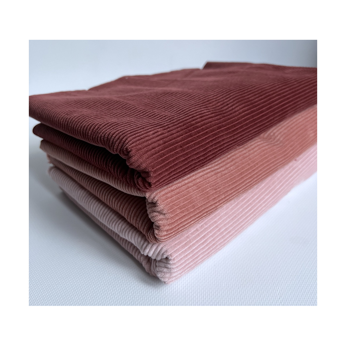 Velours à côtes coton organique coloris marsala rose  - 5