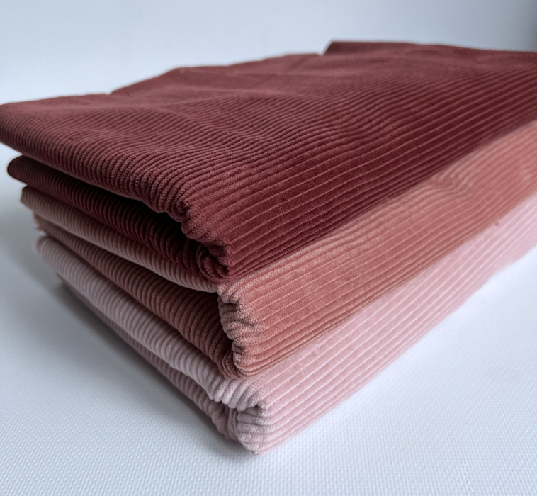 Velours à côtes coton organique coloris marsala rose  - 5