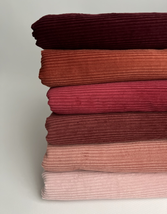 Velours à côtes coton organique coloris marsala rose  - 7