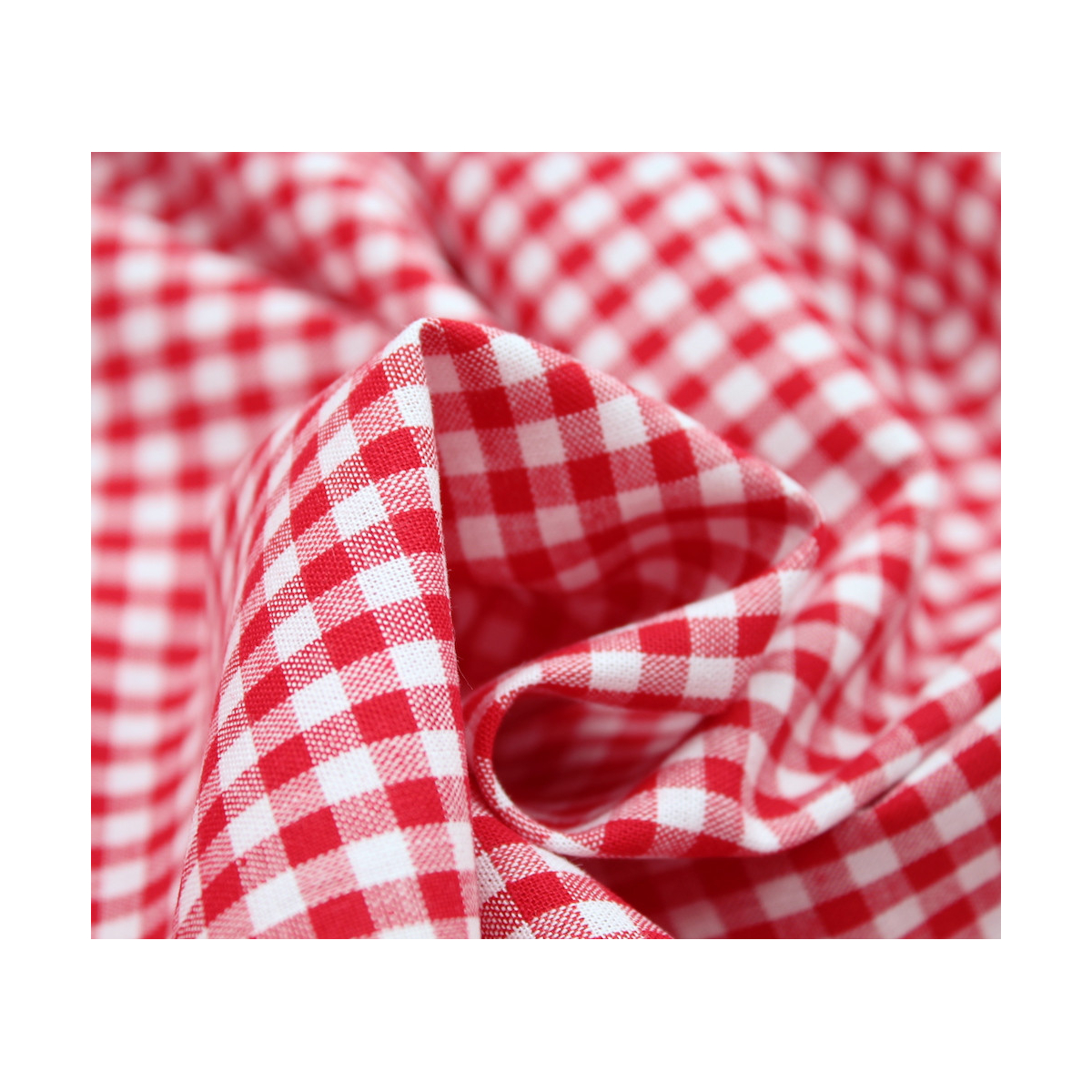 Coton vichy carreaux rouge et blanc 5mm Qualité Oeko-tex - 3