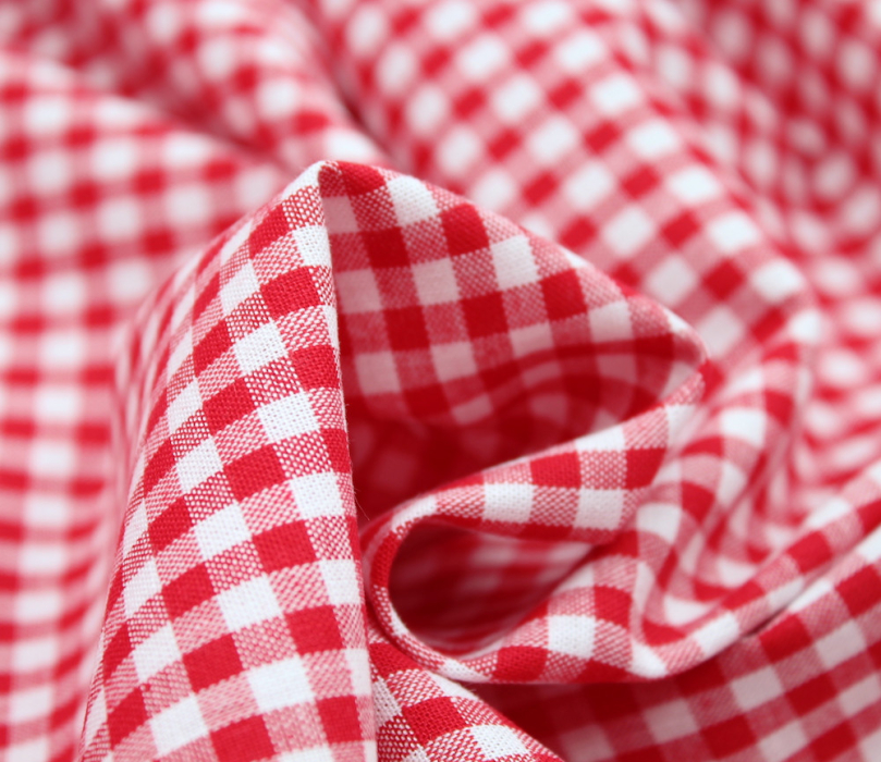 Coton vichy carreaux rouge et blanc 5mm Qualité Oeko-tex - 3