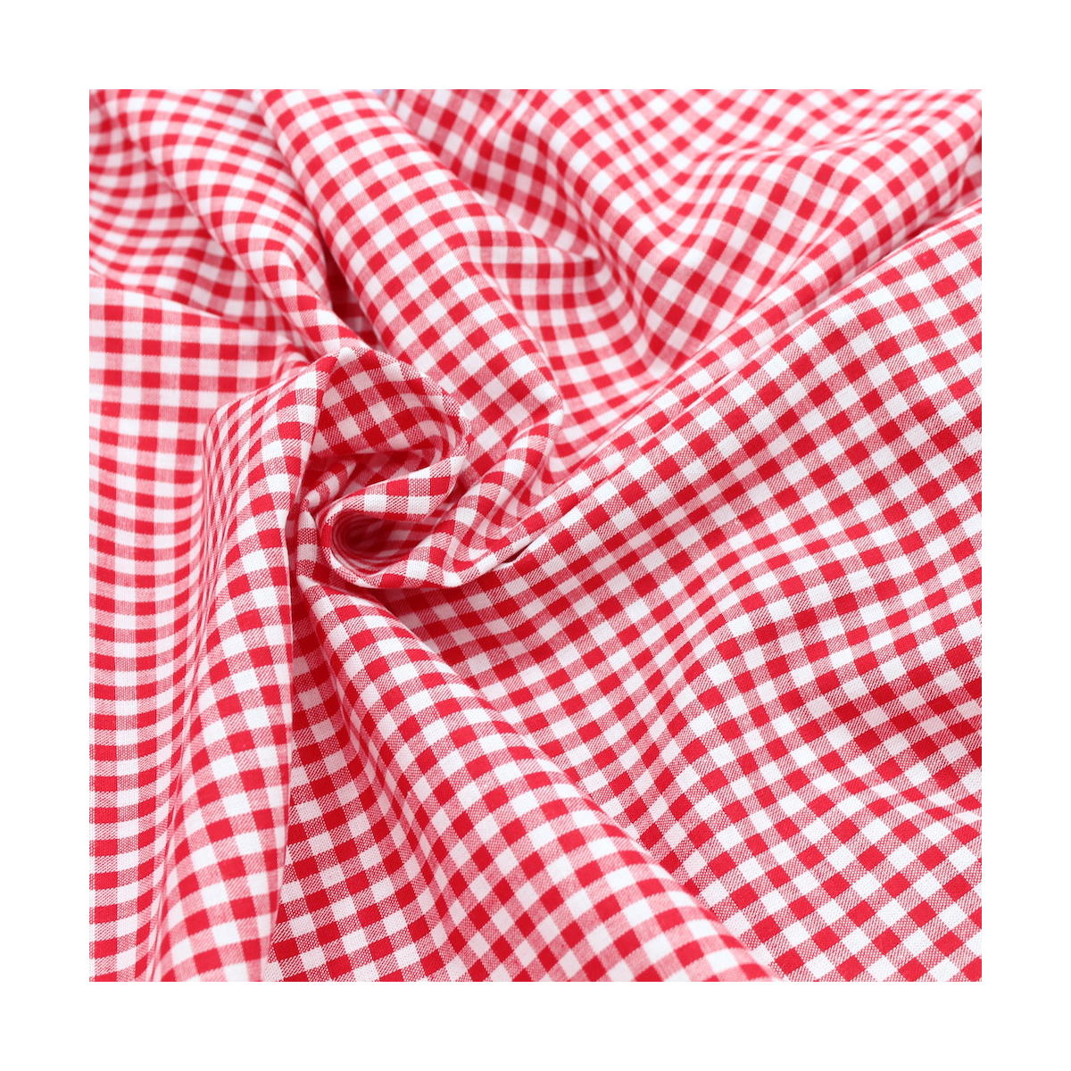 Coton vichy carreaux rouge et blanc 5mm Qualité Oeko-tex - 1