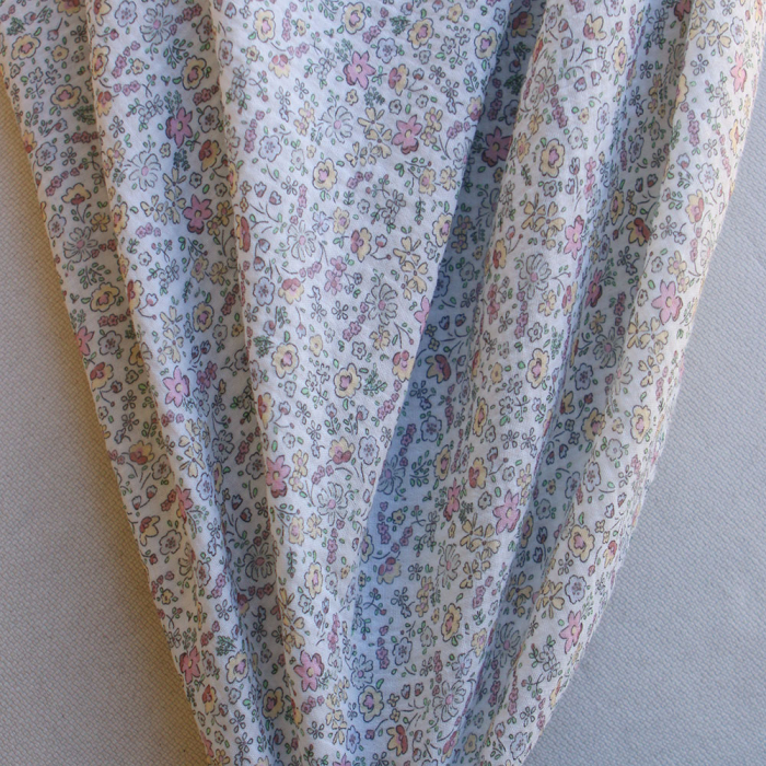 copy of Albane - Double gaze de coton motif fleuri bleu ocre