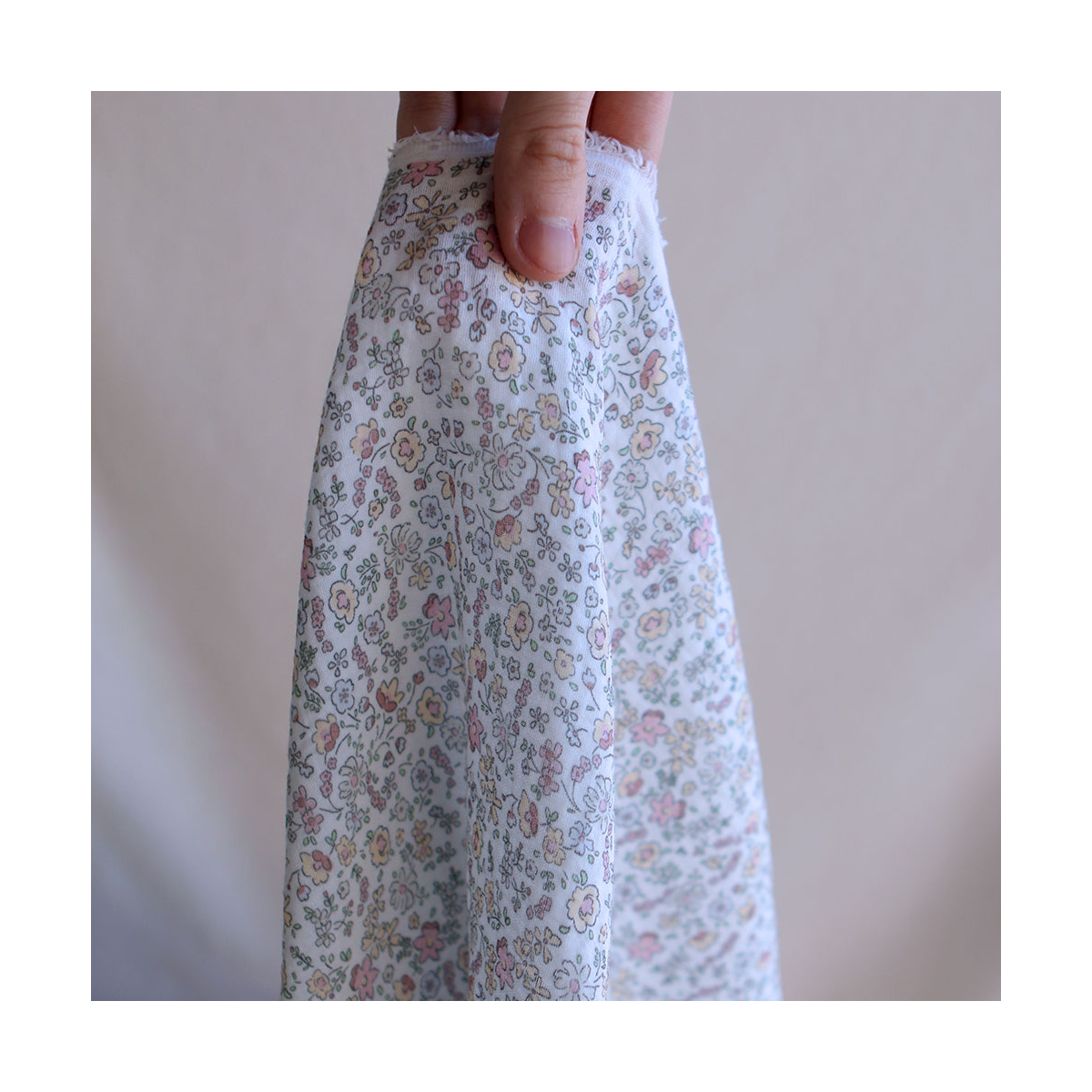 copy of Albane - Double gaze de coton motif fleuri bleu ocre