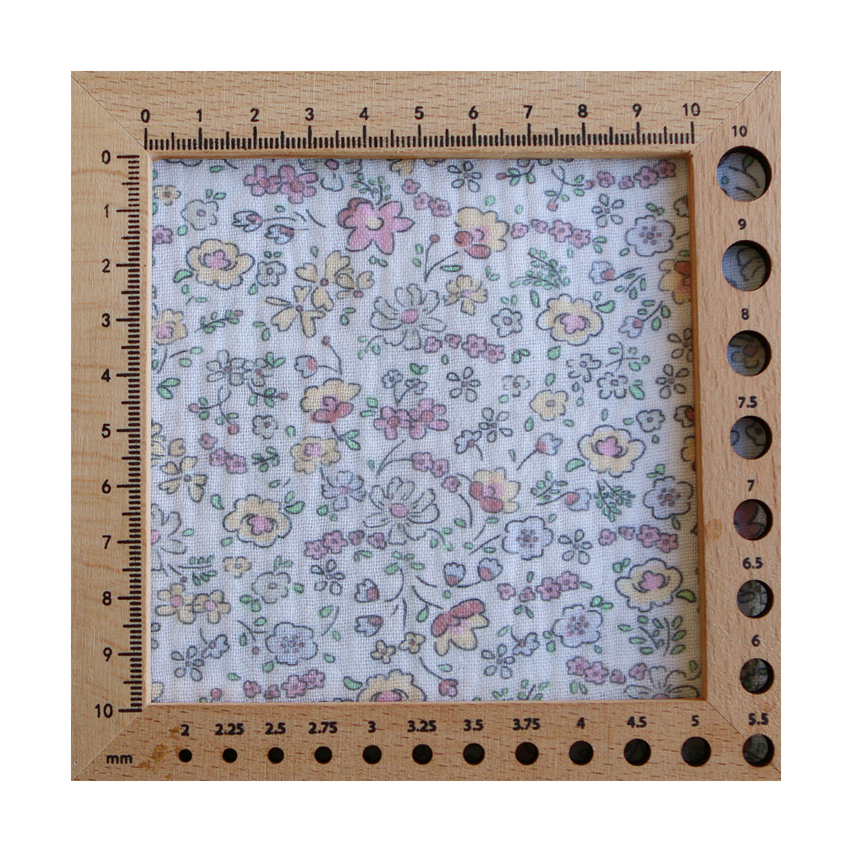 copy of Albane - Double gaze de coton motif fleuri bleu ocre