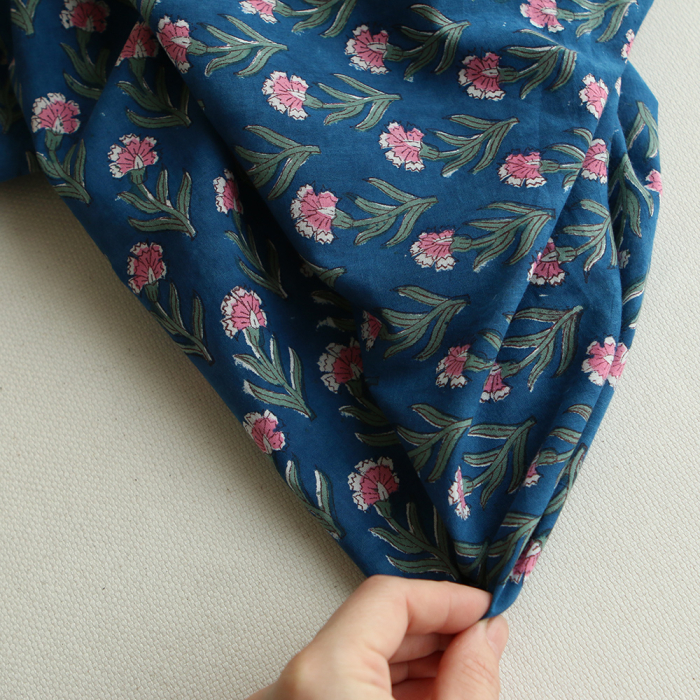 Neha B - Tissu indien en coton imprimé main Hand Block Artisanal