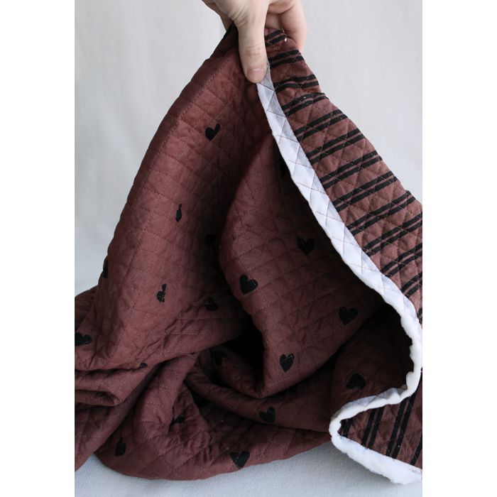 Dilara - Tissu indien matelassé double face coton hand block, largeur 100 cm