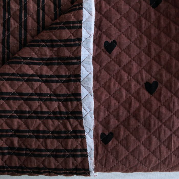 Dilara - Tissu indien matelassé double face coton hand block, largeur 100 cm