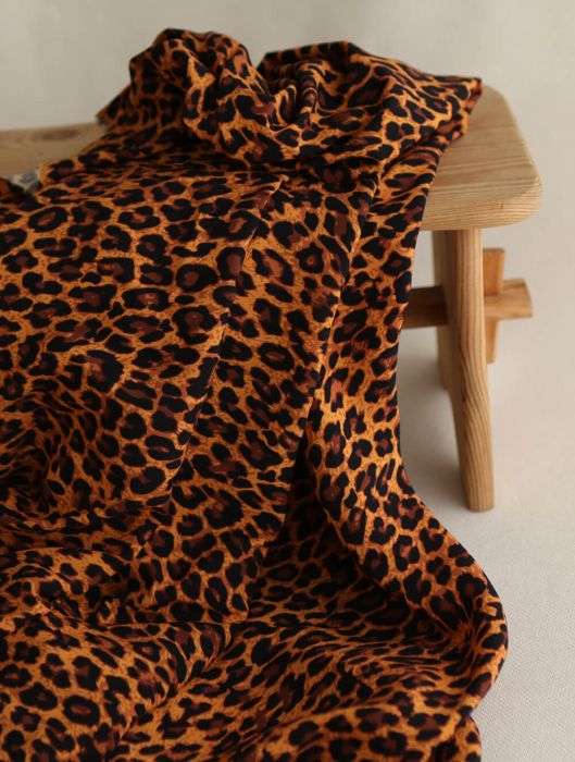 Viscose Ecovero imprimé léopard Graou coloris feu