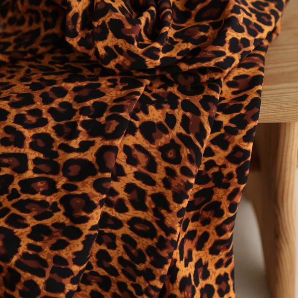 Viscose Ecovero imprimé léopard Graou coloris feu