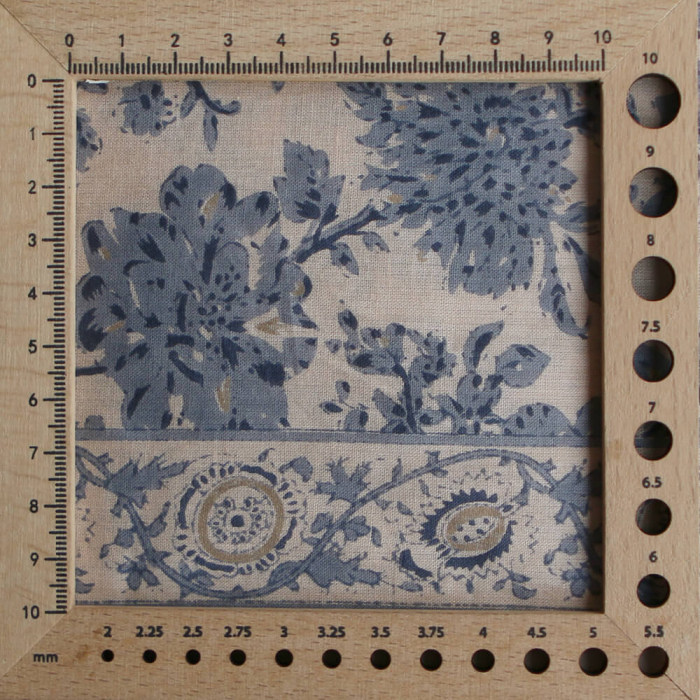 Anjali Bleu - Tissu indien en coton imprimé main Hand Block