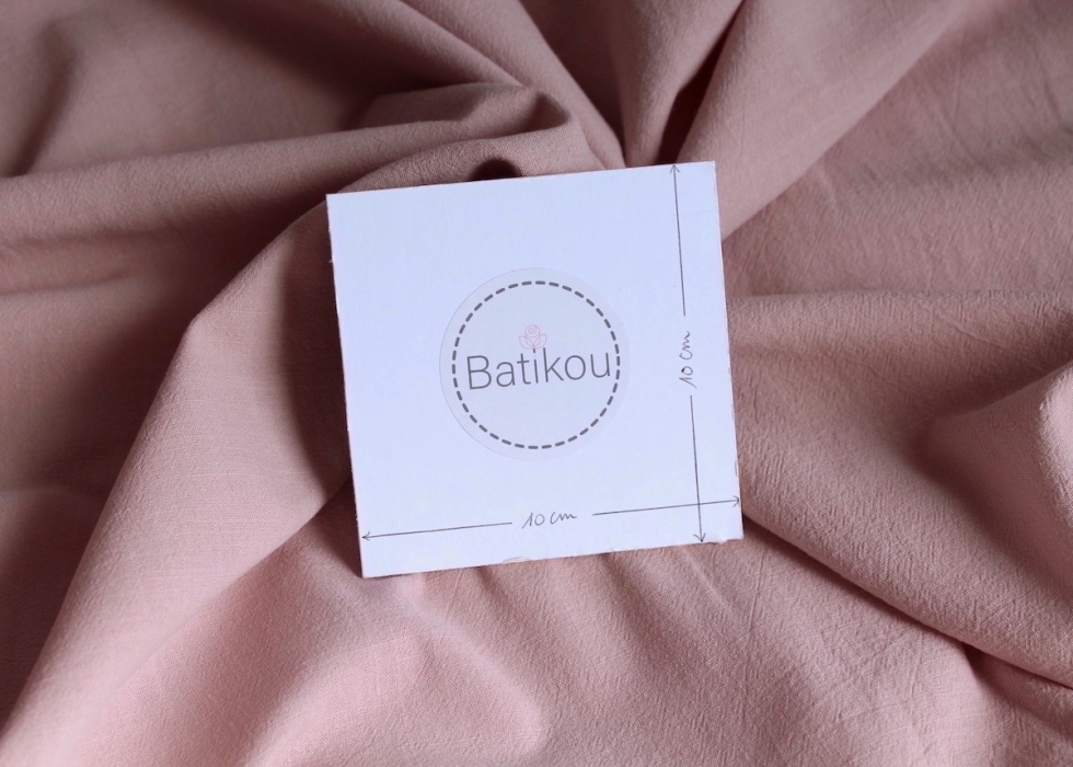 Coton lavé bio coloris vieux rose poudré