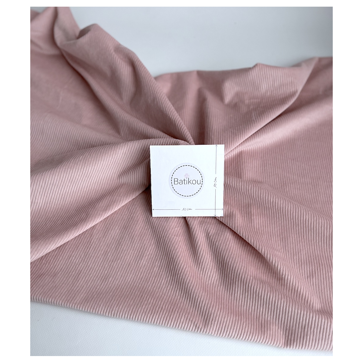 Velours à côtes coton organique coloris rose doux  - 4