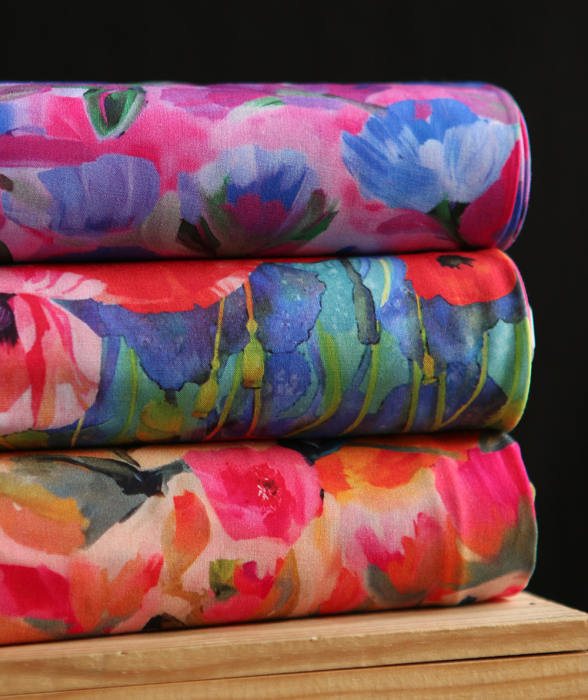 Fabiola - Viscose Ecovero imprimé fleuri purple
