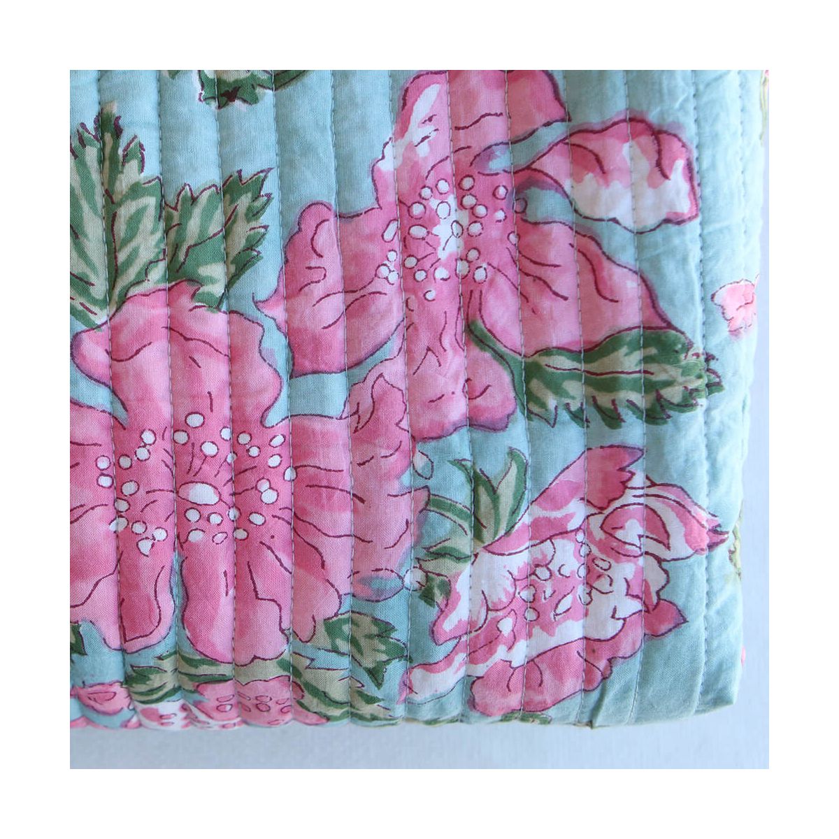 Kyra- Tissu indien matelassé double face coton hand block largeur 100cm