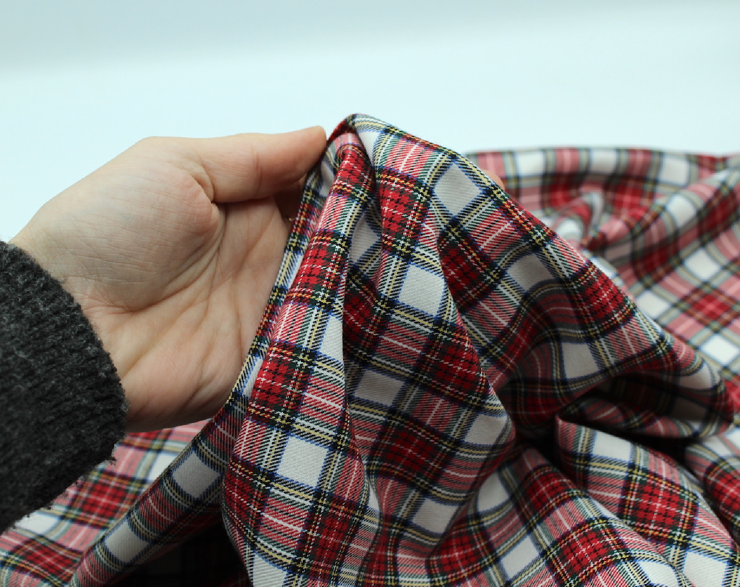 Tissu sergé de coton organique tartan