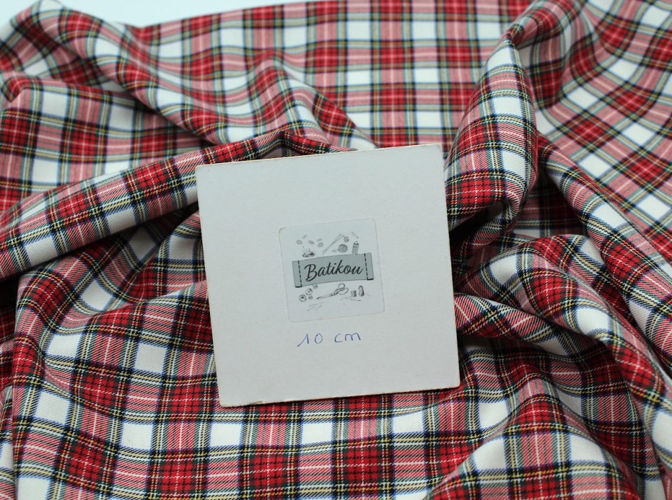 Tissu sergé de coton organique tartan